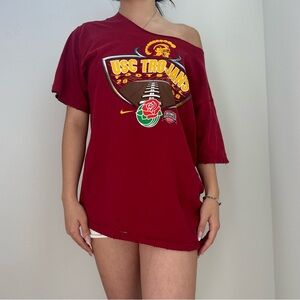 USC Trojans Nike Football Off The Shoulder Tee
